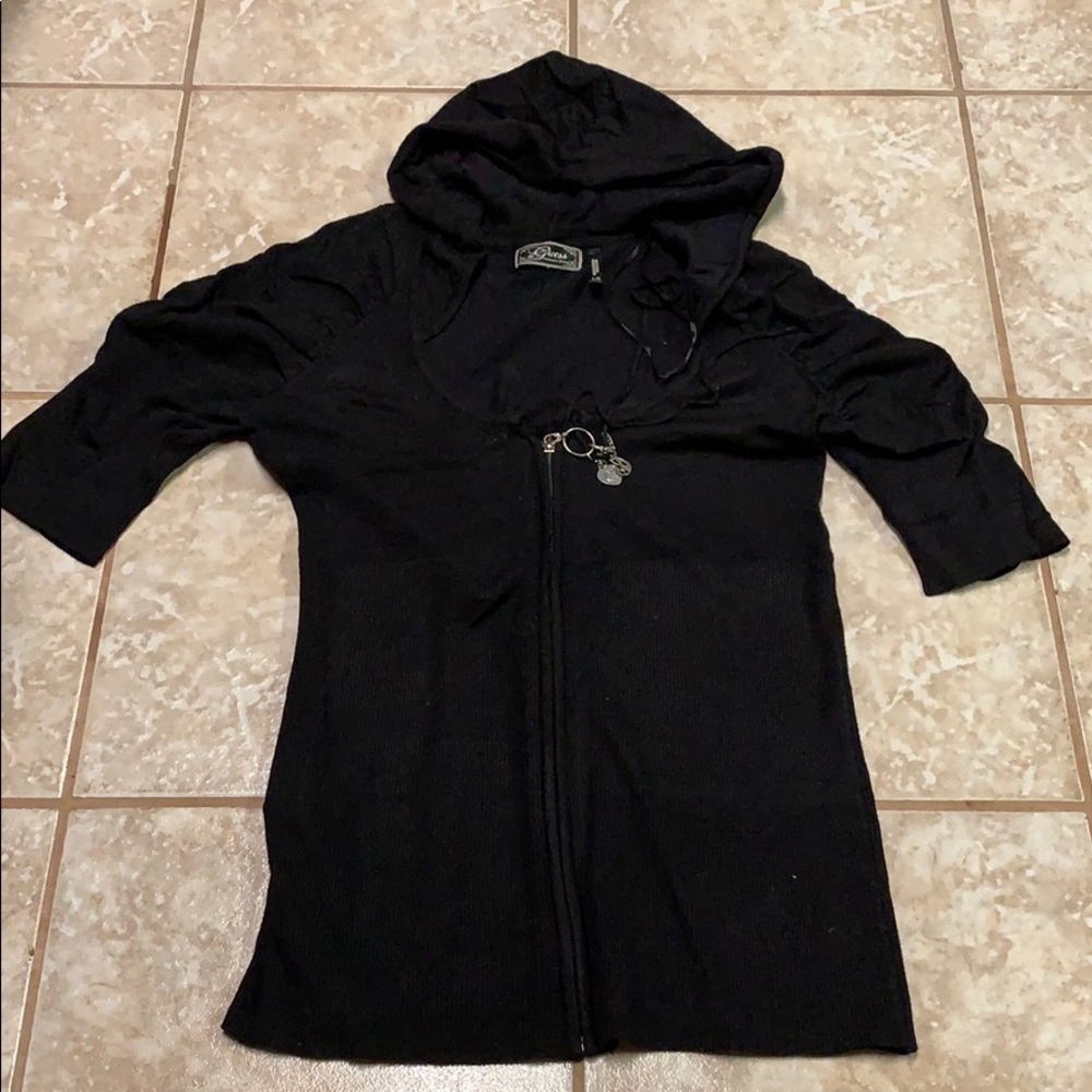 (SOLD) Guess Jeans, short sleeve hoodie, Size Larg